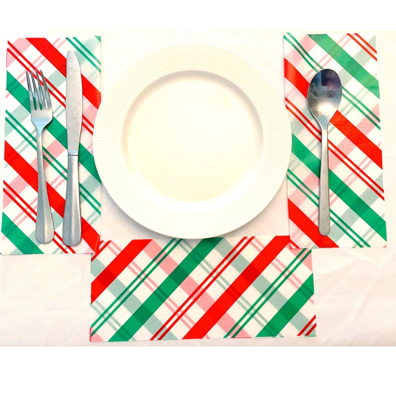 Suiwen 150pcs Christmas Wax Paper Sheet, Food Picnic Paper, Greaseproof Paper, Waterproof Dry Hamburger Paper Liners Wrapping Tissue for Plastic Food Basket (Green Red Striped) - Image 4